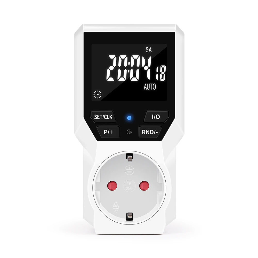 Electronic Timer Switch LCD Digital Time Control Energy Saving Manager Programmable Socket EU Plug Automatic Surge Protector