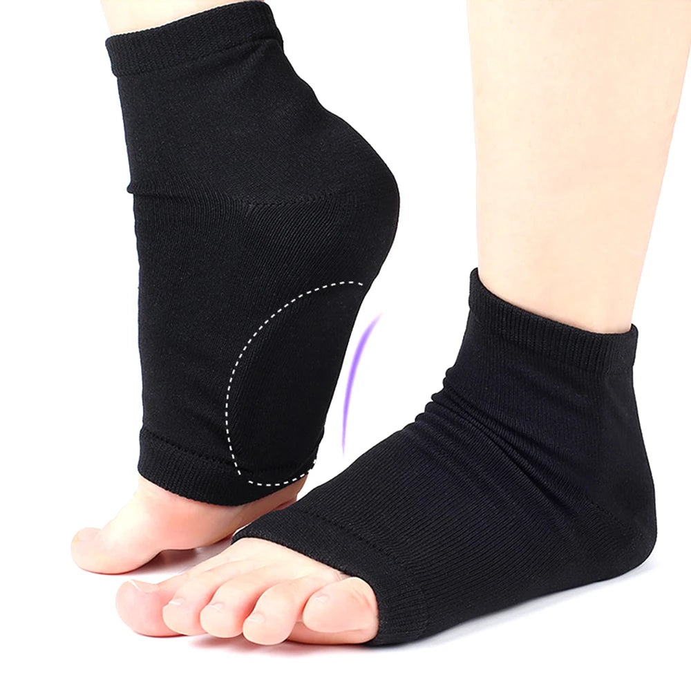 1Pair Arch Support Sleeve Cushioned Soft Elastic Gel Pad Fabric Arch Sock for Flat Foot Pain Relief Plantar Fasciitis Heel Spurs