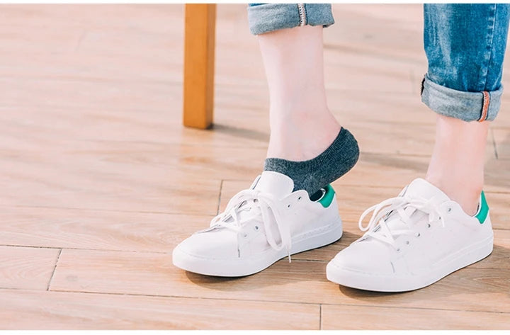 5 Pairs/Lot Men's Fashion Towel Bottom Boat Socks Cotton Sport Sweat Breathes Silicone Anti-Slip Invisible Socks Plus Size 41-45