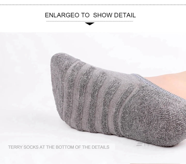 5 Pairs/Lot Men's Fashion Towel Bottom Boat Socks Cotton Sport Sweat Breathes Silicone Anti-Slip Invisible Socks Plus Size 41-45