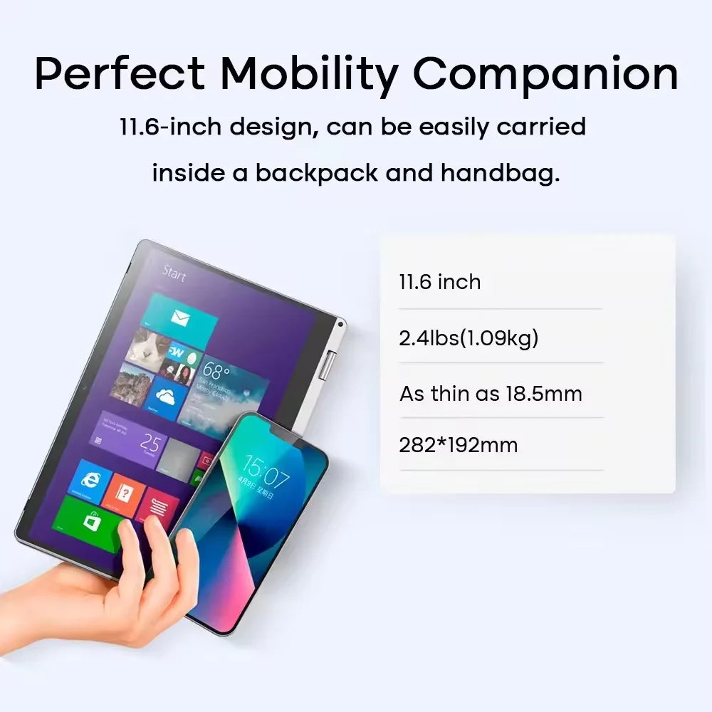 Cheapest Large Capacity 360° Rotating 11.6-inch 6GB+128/256/512GB/1TB Intel A3950 Personal and Business Laptop
