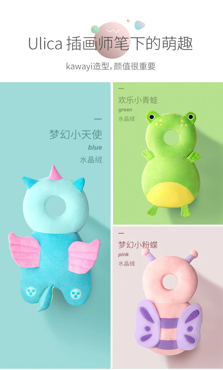 Newborn Headrest Security Pillows Backpack Toddler Baby Head Fall Protection Pad Cushion Cartoon Soft Security Pillows Backpack