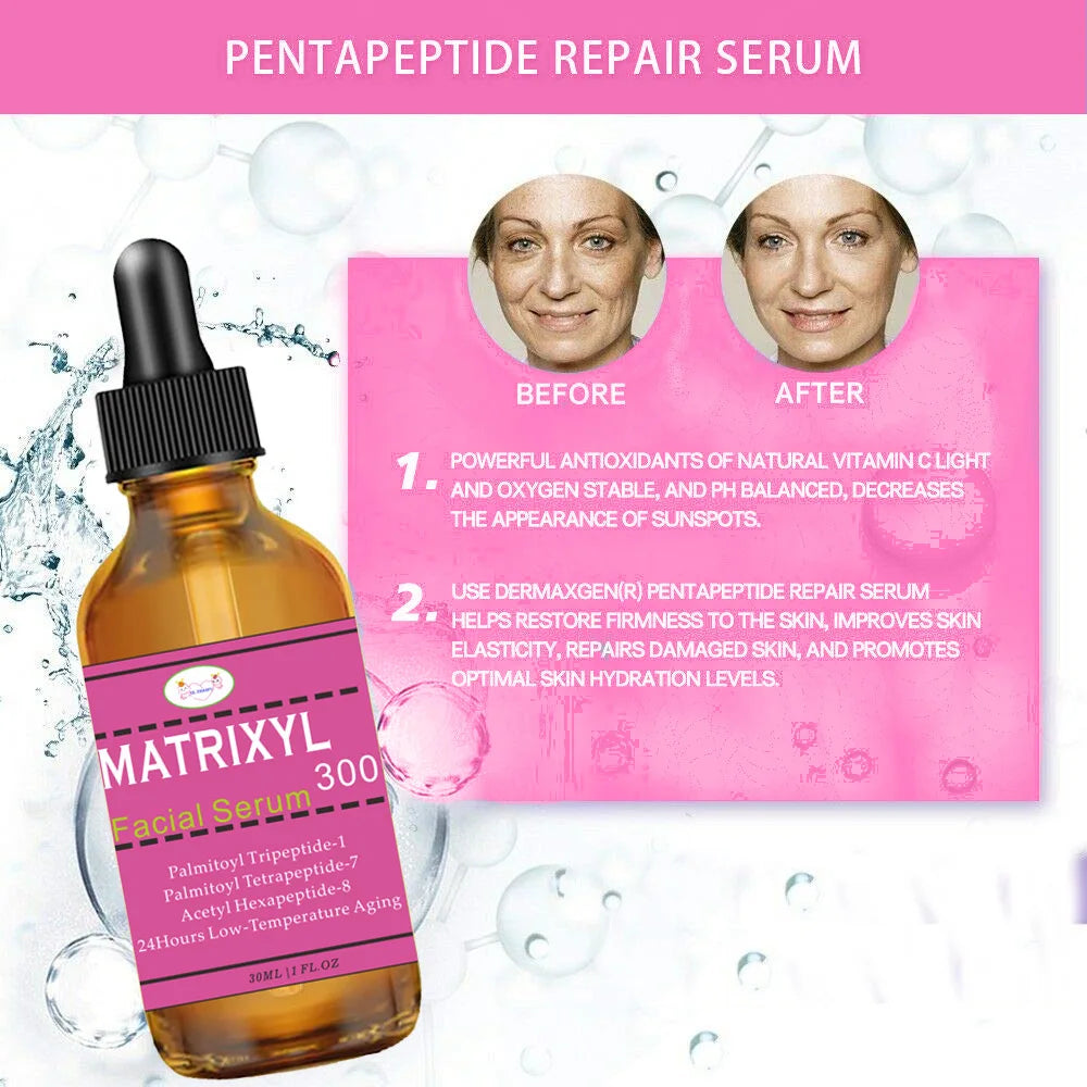 2pcs Matrixyl 3000 + Hyaluronic Acid + Organic Vitamin C Serum for Face, Facial Skin Serum Skin Care Products