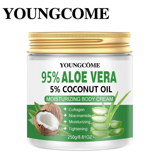 Aloe Vera Natural Coconut Oil Organic Premium Cold Pressed Repair Dry Skin Care Body Massage Moisturizing Cream ﻿