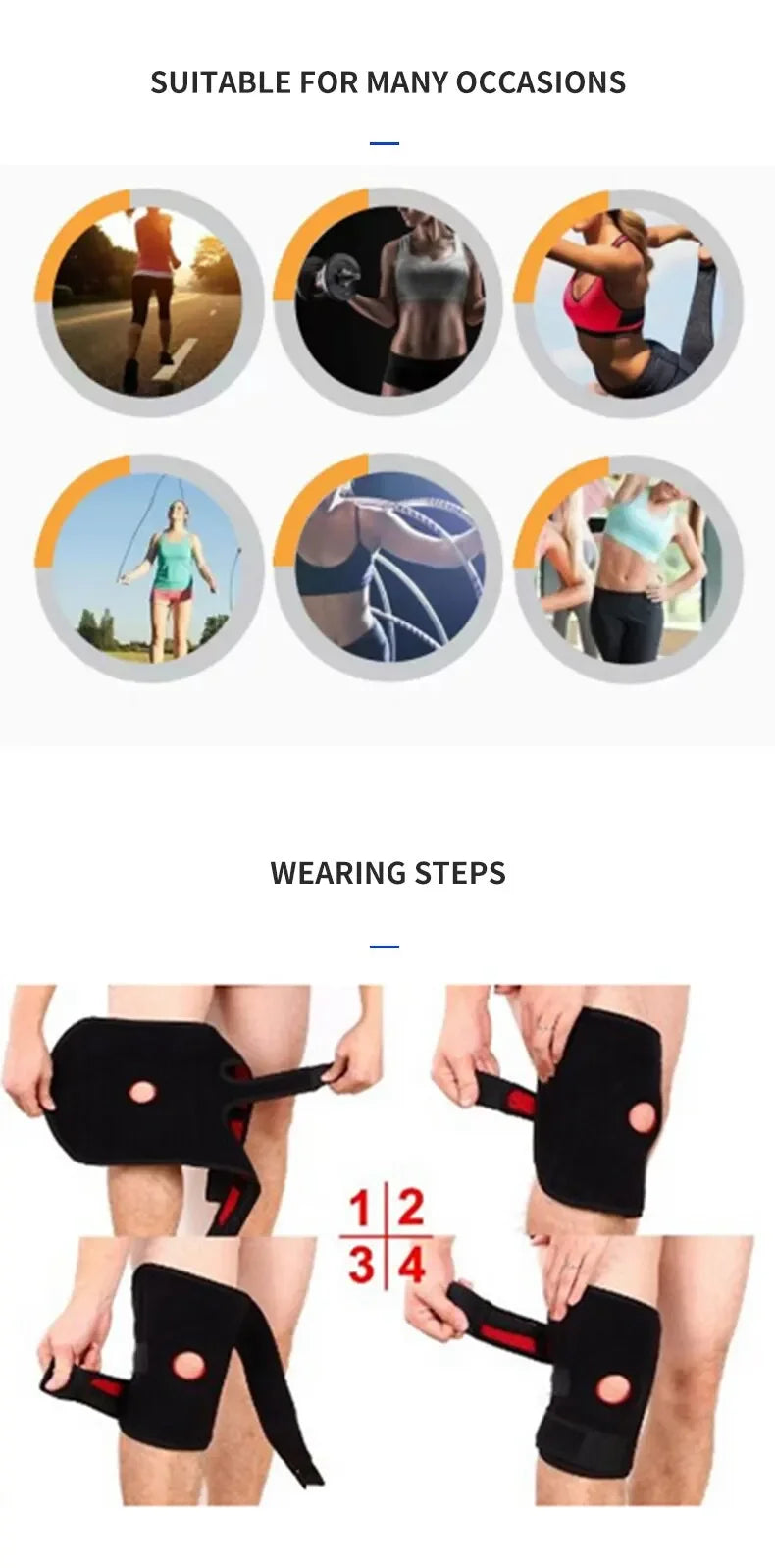 Breathable Adjustable Knee Brace (Without Side Stabilizers) – For Exercise Training & Knee Pain Relief