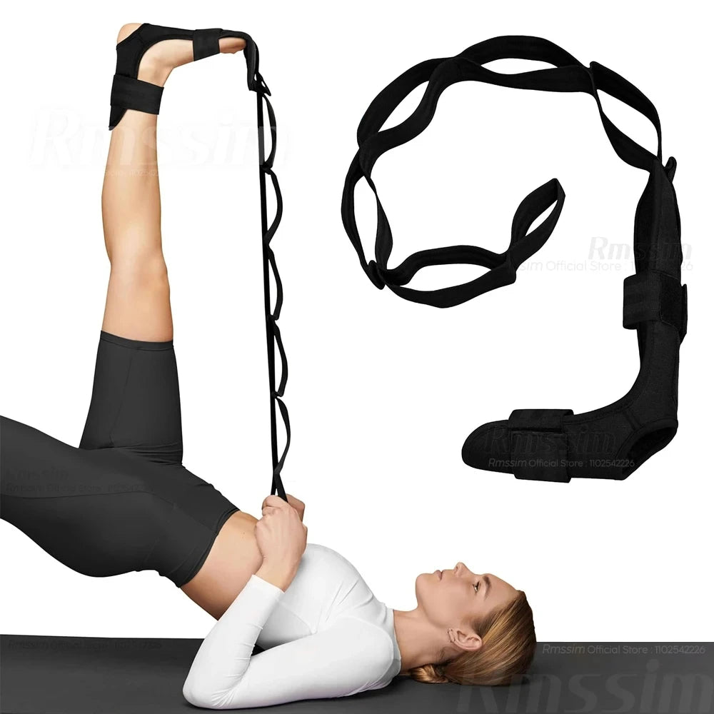 Yoga stretching exercise belt - Foot support, yoga leg training, sports fitness supplies, black foot stretching
