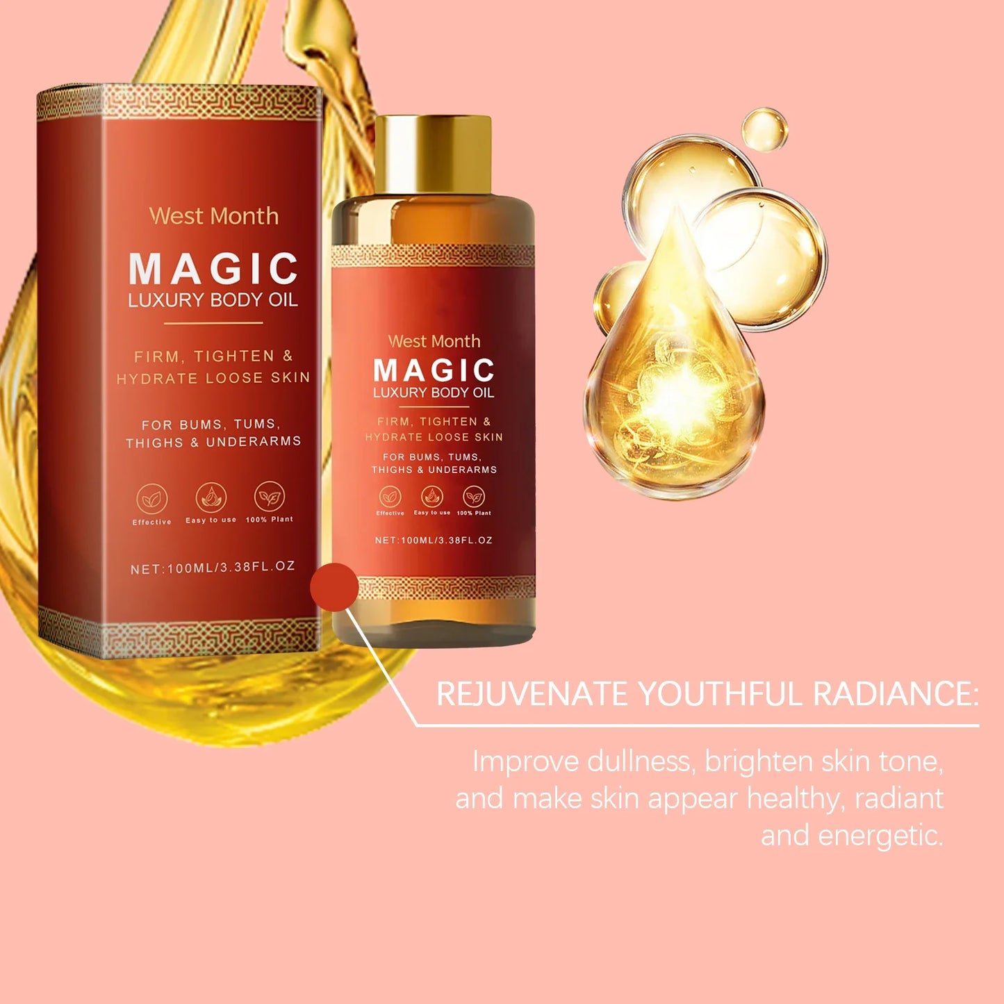 Tightening Body Oil Lifting Firming Lighten Fine Lines Improve Sagging Skin Dullness Brightening Moisturizing Nourish Skin Care