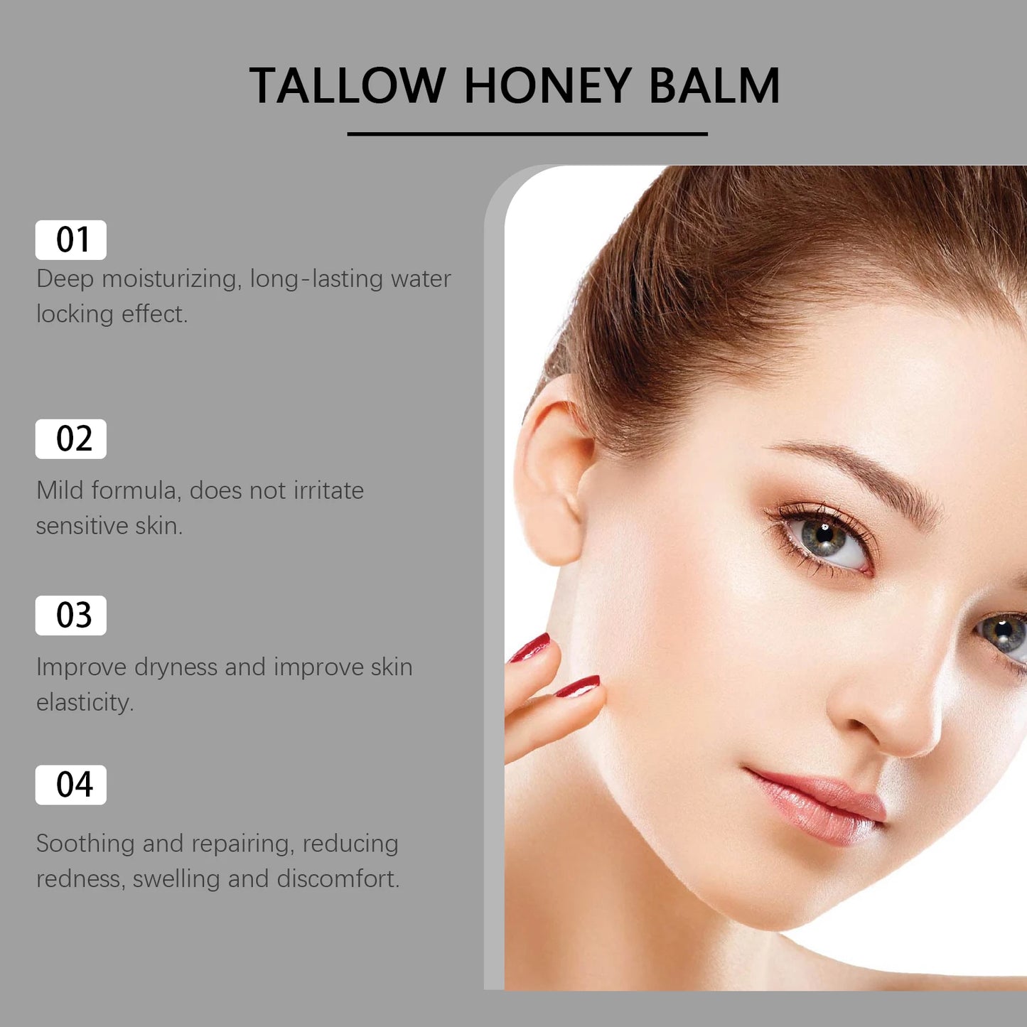 Beef Tallow for Skin Tallow and Honey Balm Organic Grass Fed Whipped Facial Moisturizer Cream Deeply Moisturizing Body Lotion