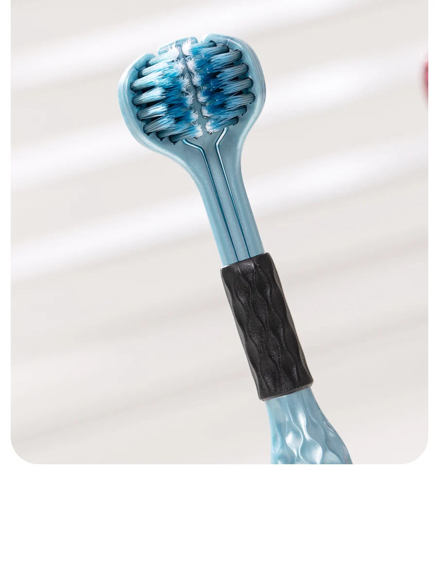 3-Sided Toothbrush for Comprehensive Cleaning | Ideal Angle Design | Raised Tongue Coating Brush | 2-Pack | Soft Bristles for Ge