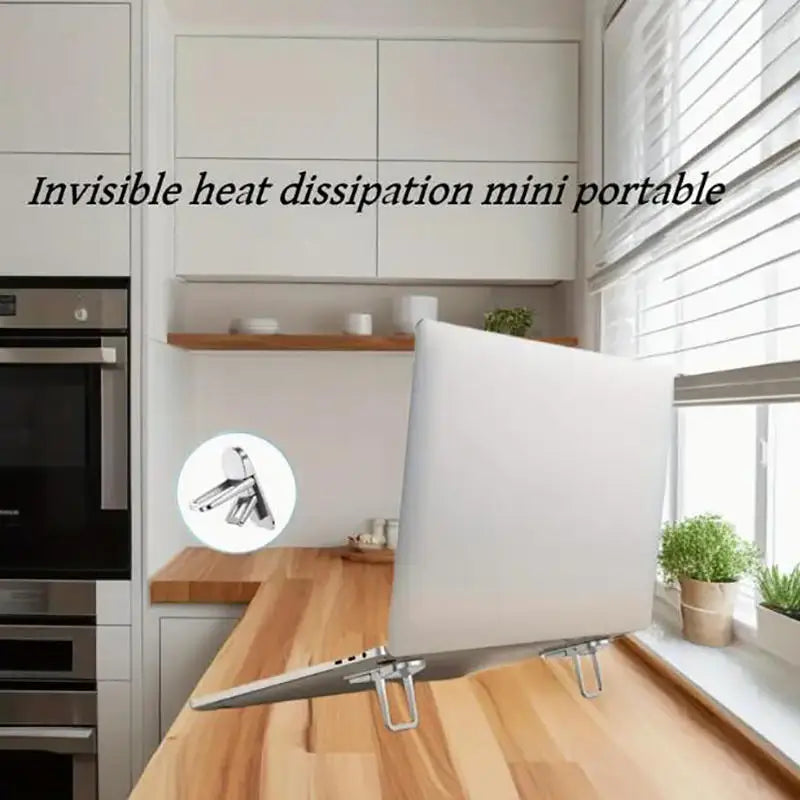 Laptops Stands Portable Computer Keyboards Stand For Desk Self-Adhesive Invisible Laptops Feet Foldable Laptops Stand