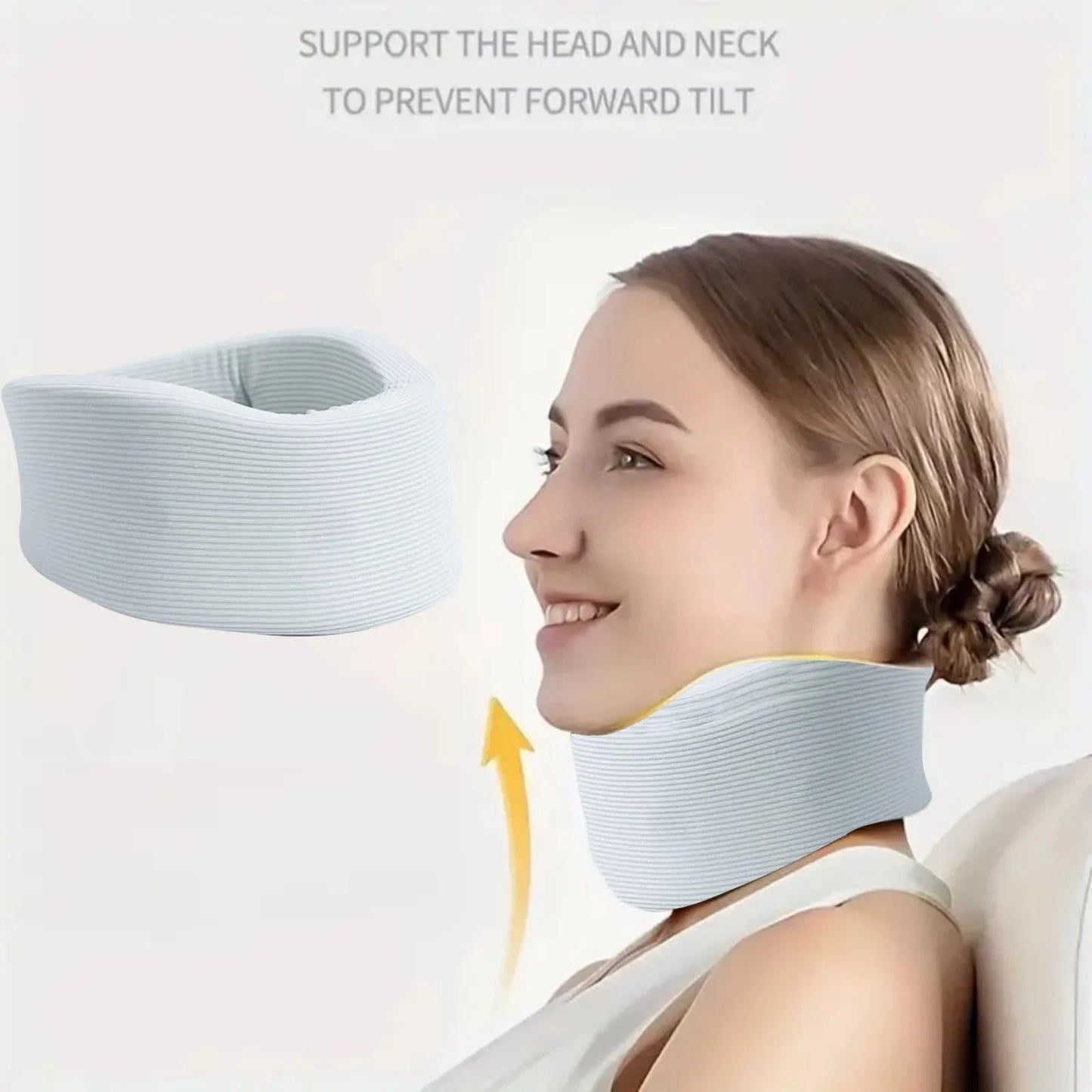 Neck Brace, Foam-filled Cervical Support Traction Device Neck Stabilization & Pressure Relief Device Adjustable Neck Stabilizer