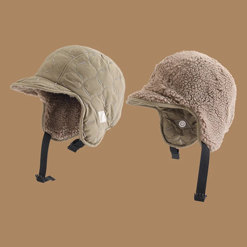 Winter Men Women Trapper Aviator Trooper Earflap Warm Waterproof Ski Down Hat Bomber Cap Ear Protectors Hats Reversible Wearable