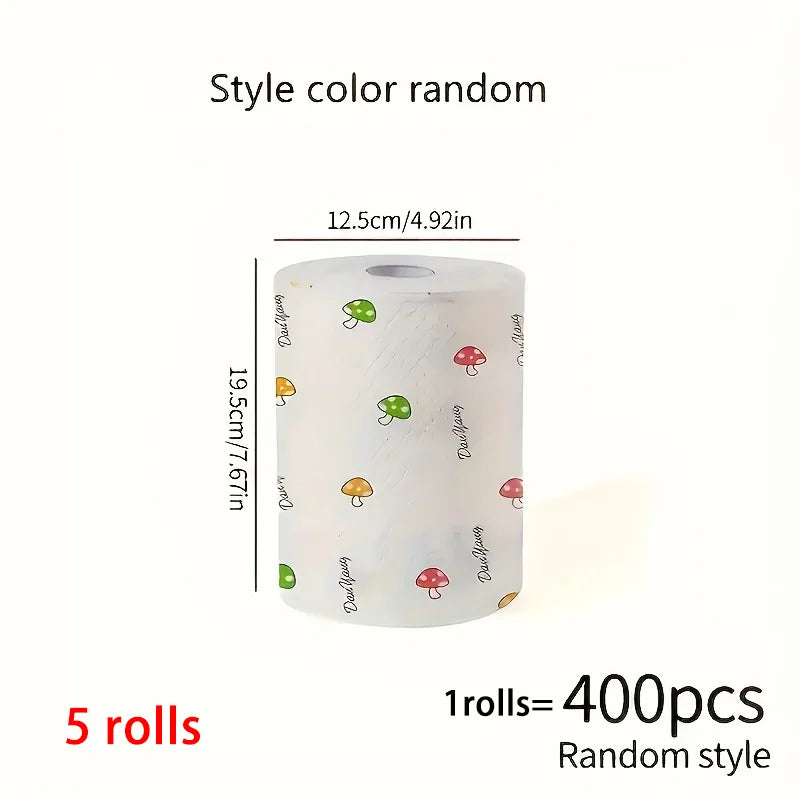 1 roll (400 sheets), lazy cloth, disposable kitchen tissue, washable dry and wet dual-use towel, dishcloth, non stick oil cloth,