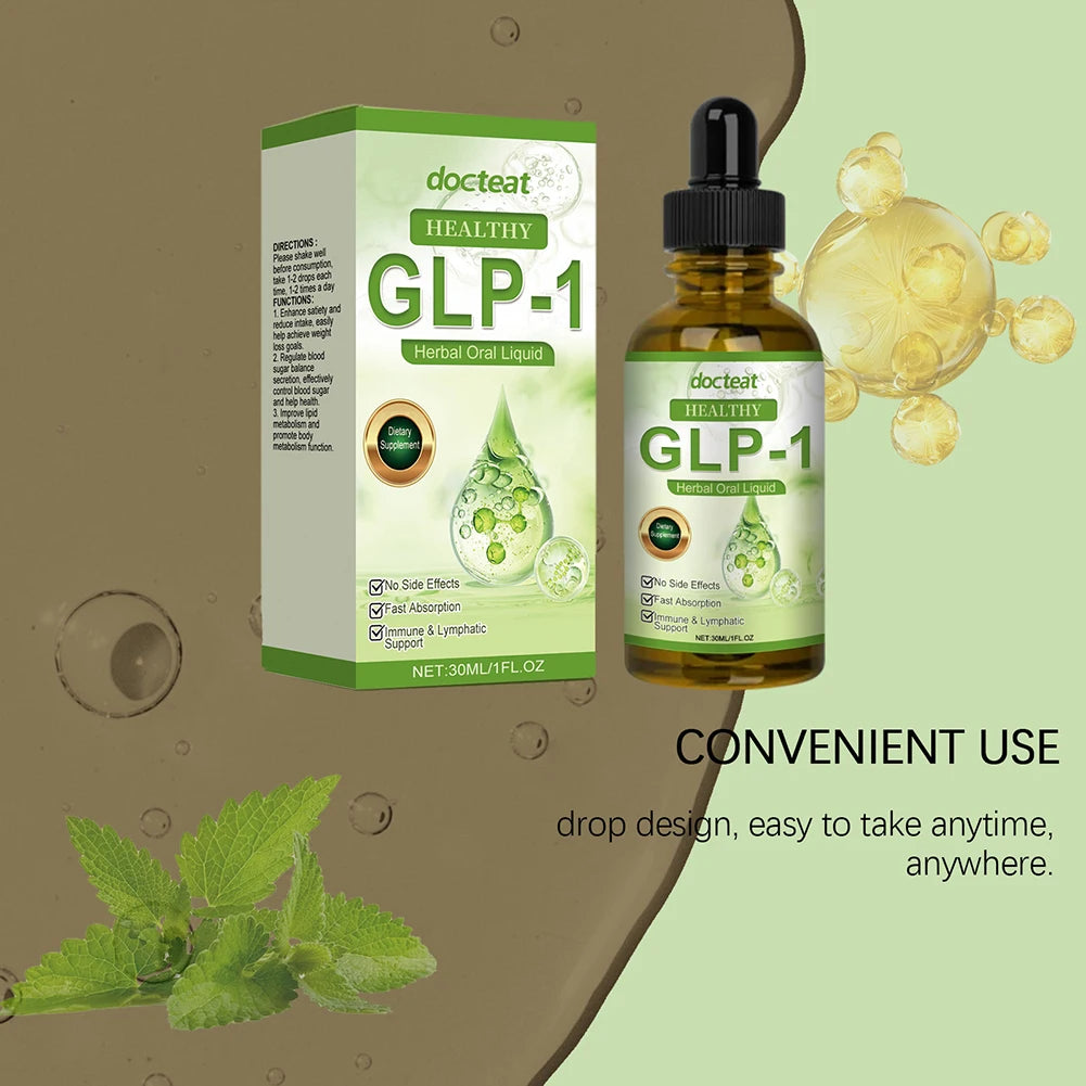 GLP-1 Supplement Liquid Drops Weight Loss Anti Cellulite Promote Thigh Waist Belly Fat Reduction Slim Down Body Slimming Oil