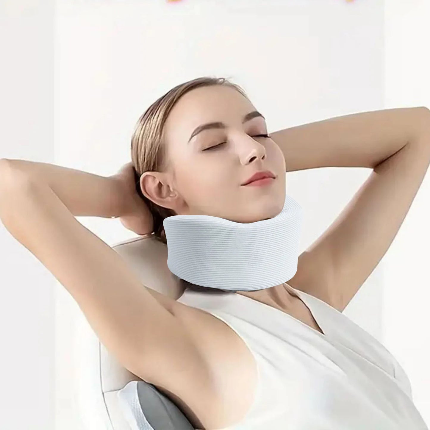 Neck Brace, Foam-filled Cervical Support Traction Device Neck Stabilization & Pressure Relief Device Adjustable Neck Stabilizer