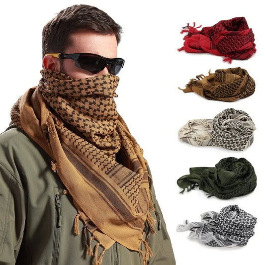 Unisex Summer Tactical Cycling Mask Scarf Lightweight Fashion Hijab Spring Army Plaid Headscarf for Men And Women