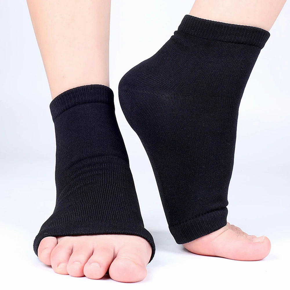 1Pair Arch Support Sleeve Cushioned Soft Elastic Gel Pad Fabric Arch Sock for Flat Foot Pain Relief Plantar Fasciitis Heel Spurs