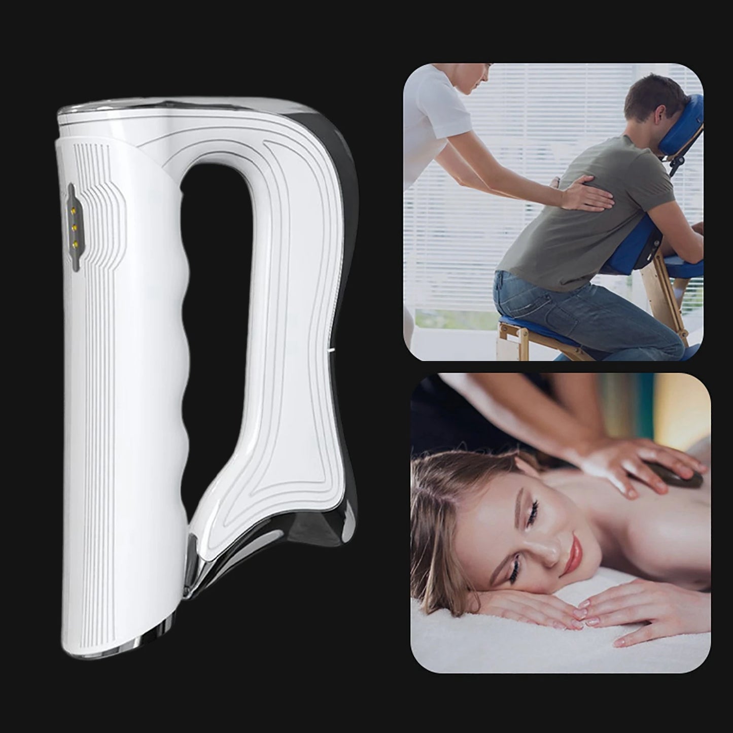 Electric Fascia Massager USB Rechargeable Plate Heating Vibration