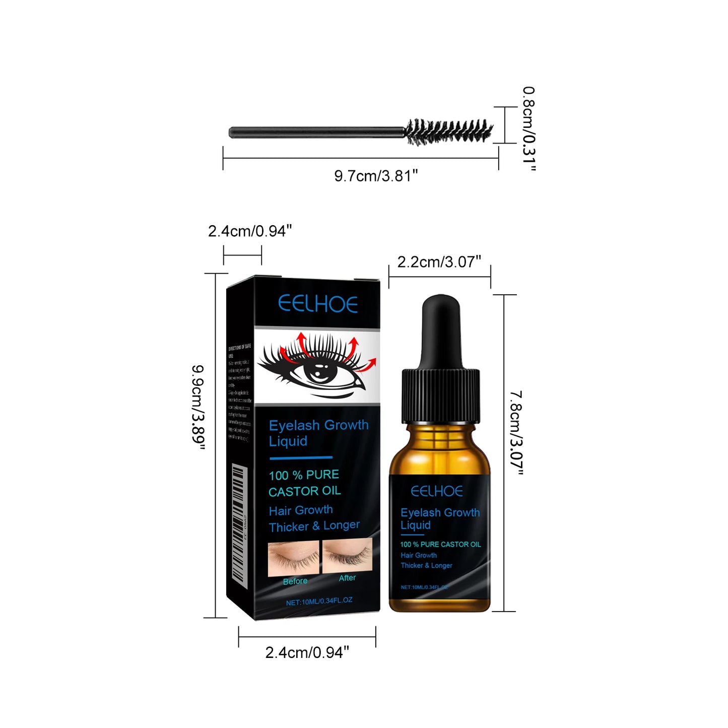 Eyebrows Natural Thick Slender Curl Curl Moist Natural Castor Oil Growth Liquid Serum Extension Eyelash Female Makeup Product