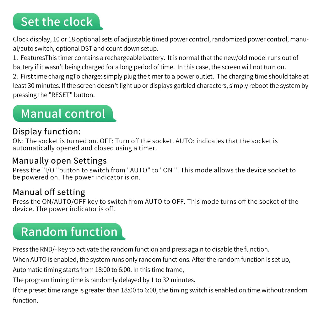 Electronic Timer Switch LCD Digital Time Control Energy Saving  Manager Programmable Socket EU Plug Automatic Surge Protector