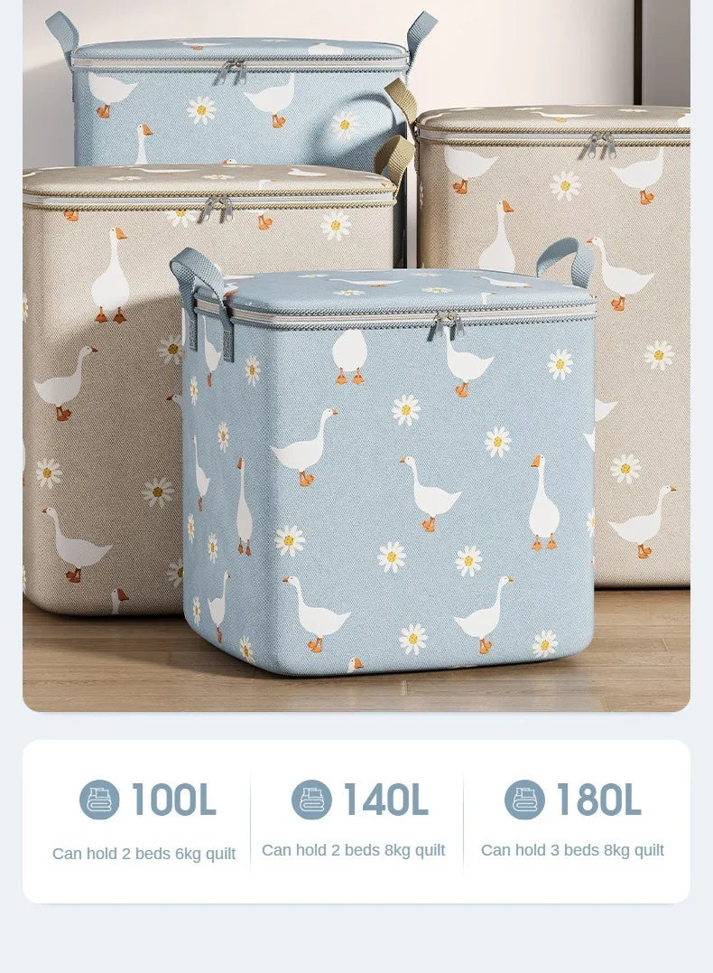 Cotton Quilt Storage Bag Large Capacity Quilt Storage Box Non Woven Clothes Special Storage Moving Luggage Bag Portable