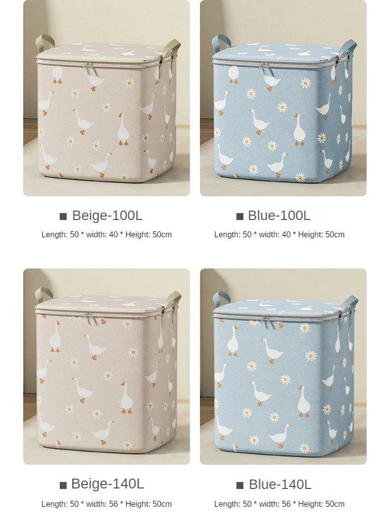 Cotton Quilt Storage Bag Large Capacity Quilt Storage Box Non Woven Clothes Special Storage Moving Luggage Bag Portable