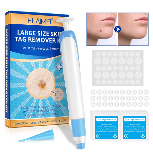 Auto Large Size Skin Tag Removal Kit For Large Skin Tags 4-9mm With Cleansing Swabs Home Use Face Skin Care Tool