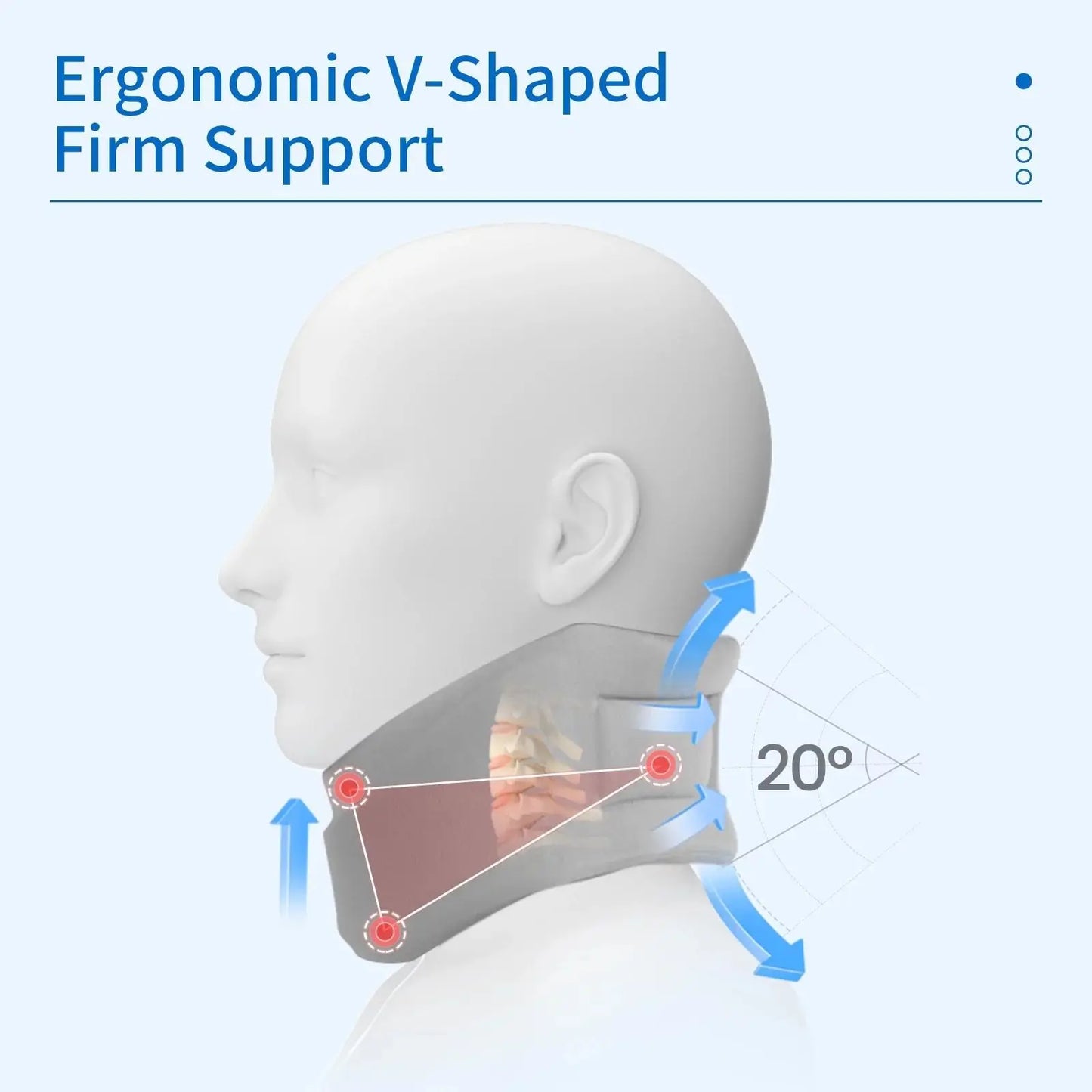 Neck Brace, Foam-filled Cervical Support Traction Device Neck Stabilization & Pressure Relief Device Adjustable Neck Stabilizer