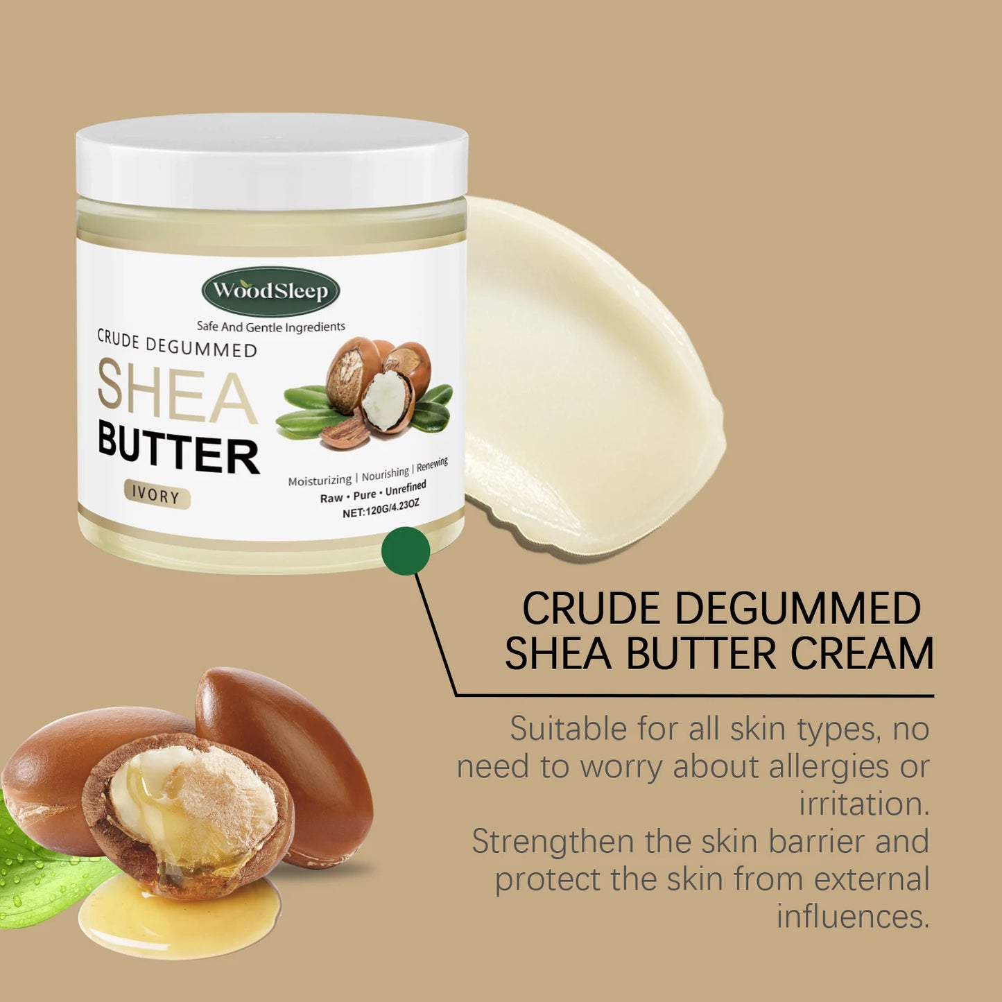 Natural Shea Butter Organic Removes Dry Skin on the Legs Arm Buttocks Deep Hydration Moisturizing Skin Crack Remover Moisturizer