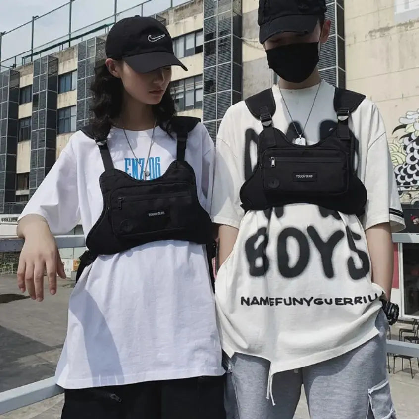 Chest Bag Waist Bag Hip Hop Streetwear Large Capacity Sports Casual Tactical Vest Bags for Men