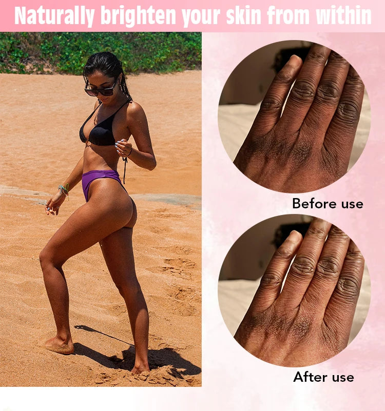 AILKE Whitening Remove Black Spots Facial Skin Care Lotion Moisturizing Cream Body Glutathion Vitamin C Black Skin Face New Set