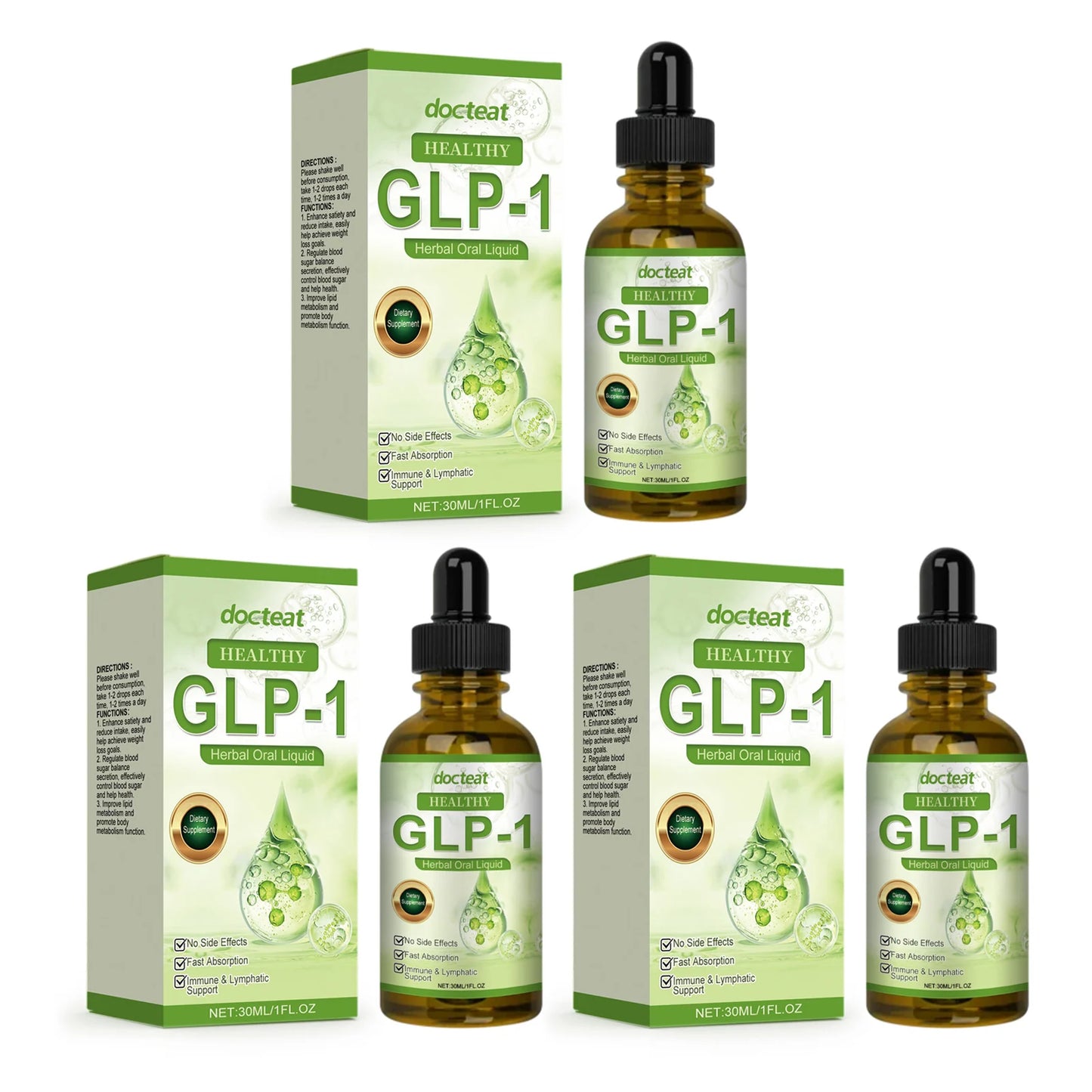 GLP-1 Supplement Liquid Drops Weight Loss Anti Cellulite Promote Thigh Waist Belly Fat Reduction Slim Down Body Slimming Oil