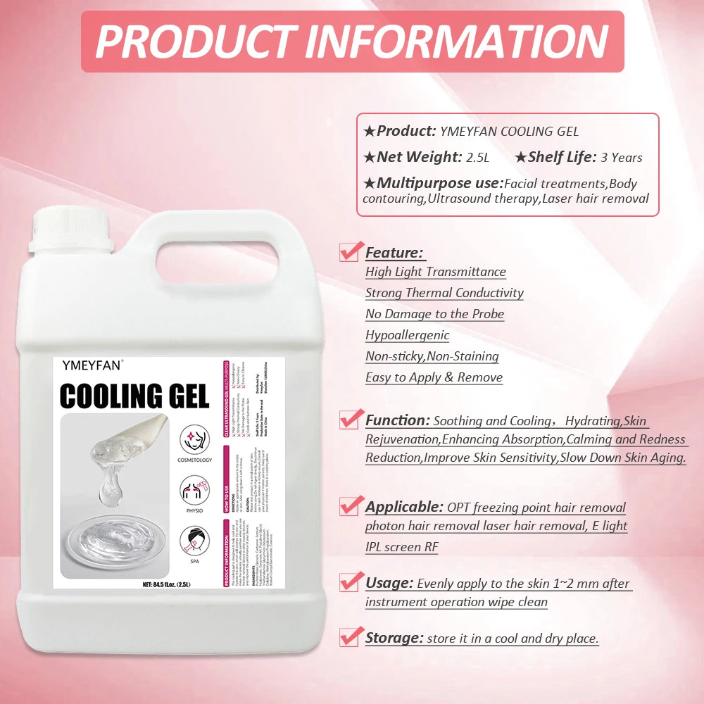 2.5L Gel Conductor Radiofrecuencia y Cavitacion Clear Contact Gel for Ultrasound Beauty Face and Body Skin Care