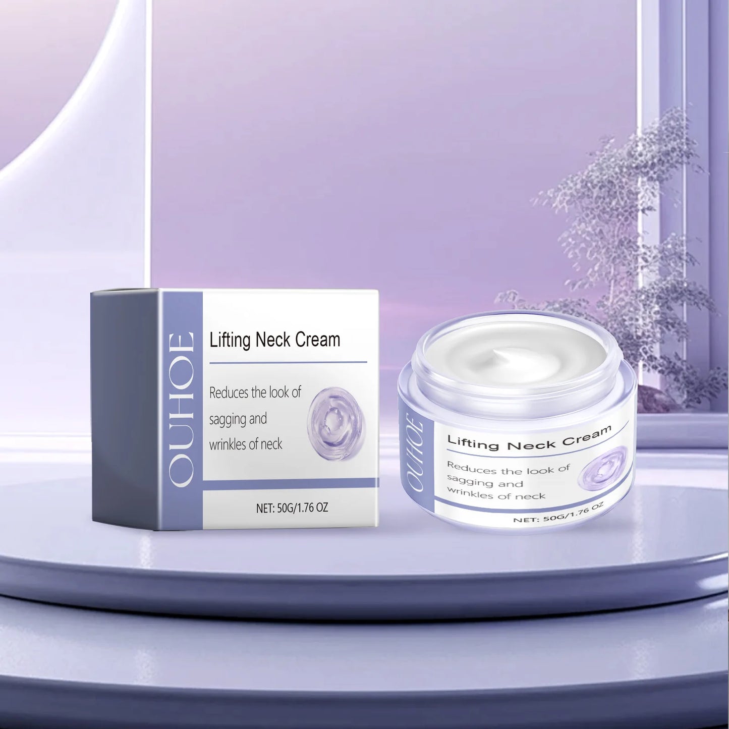 OUHOE 50g Natural Organic Anti Wrinkle Anti Aging Whitening Moisturizing Neck Firming Cream Private Label Lift Firm Neck Cream