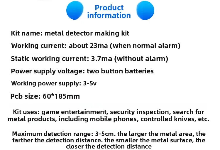 Metal Detector Kit Electronic Parts