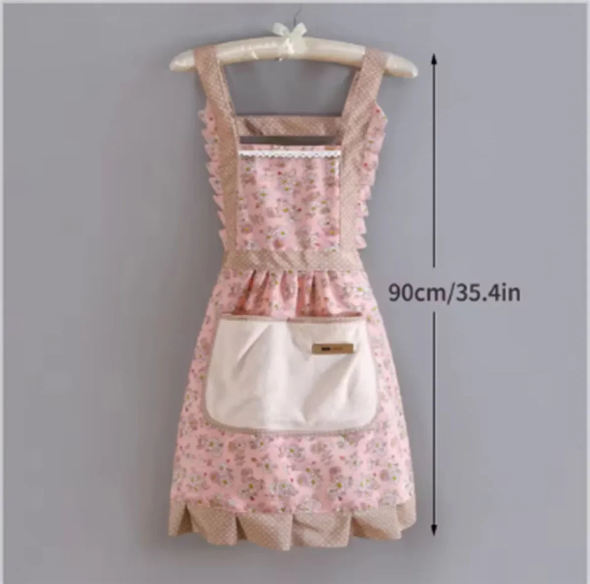 1PC Lovely Canvas Apron Female Household Kitchen Cooking Antifouling Breathable Wear Cleaning Suitable